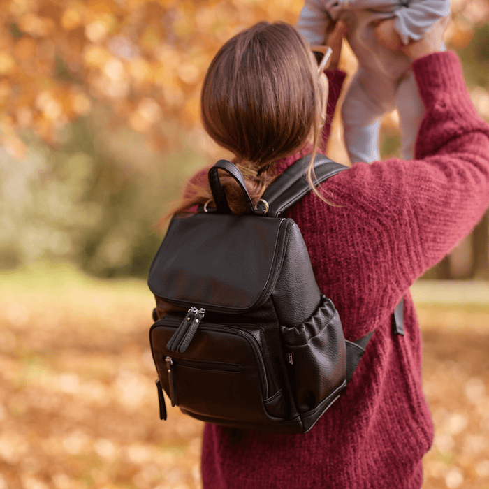 compact vegan mum leather backpack Mini sophisticated design paired with utility and durability Cruelty free, Eco friendly Mini