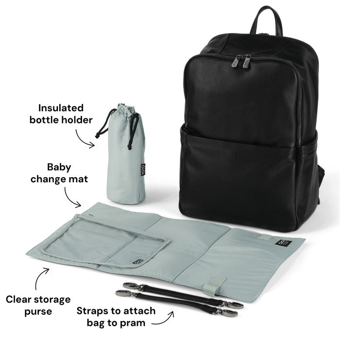 Baby & Toddler Nappy Bag Bundle – Weatherproof, Blue Check & Green Squiggle