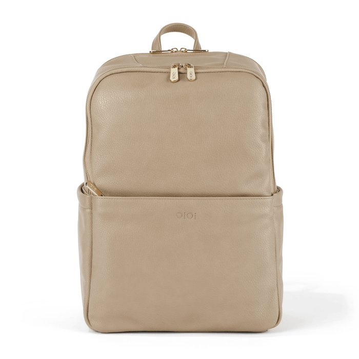 Multitasker Nappy Backpack - Oat Vegan Leather (PRE-ORDER FEBRUARY DELIVERY)