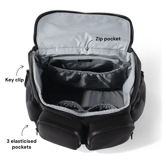 Signature Nappy Backpack - Black Neoprene