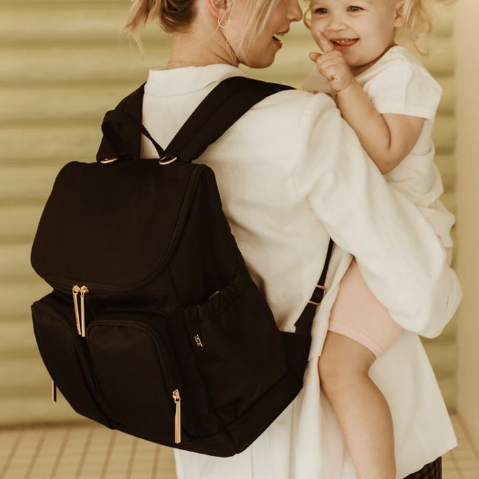 Signature Nappy Backpack - Black Nylon