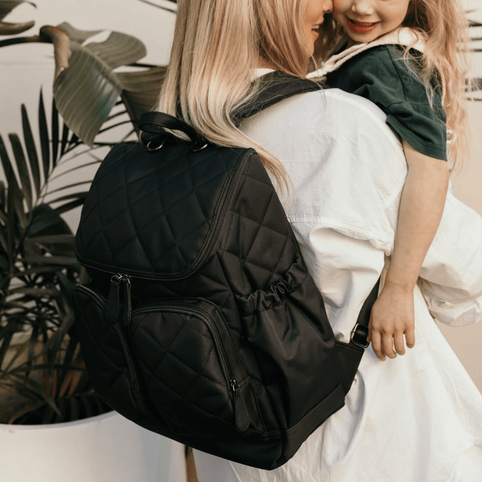 Signature Nappy Backpack - Black Diamond Quilt Nylon