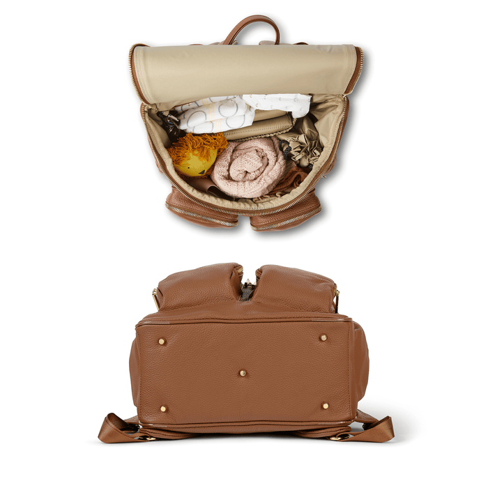 Signature Nappy Backpack - Terracotta Genuine Leather