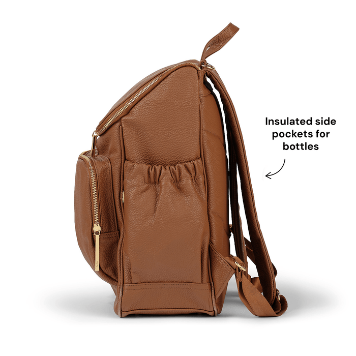 Signature Nappy Backpack - Terracotta Genuine Leather