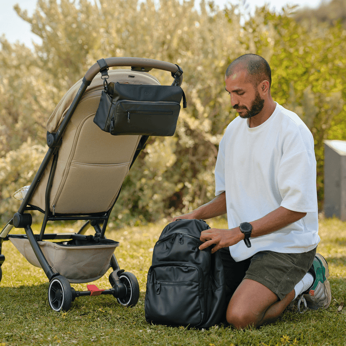 Traveller Nappy Backpack - Black Weatherproof