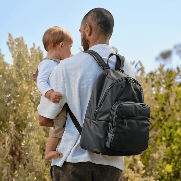 Traveller Nappy Backpack - Black Weatherproof