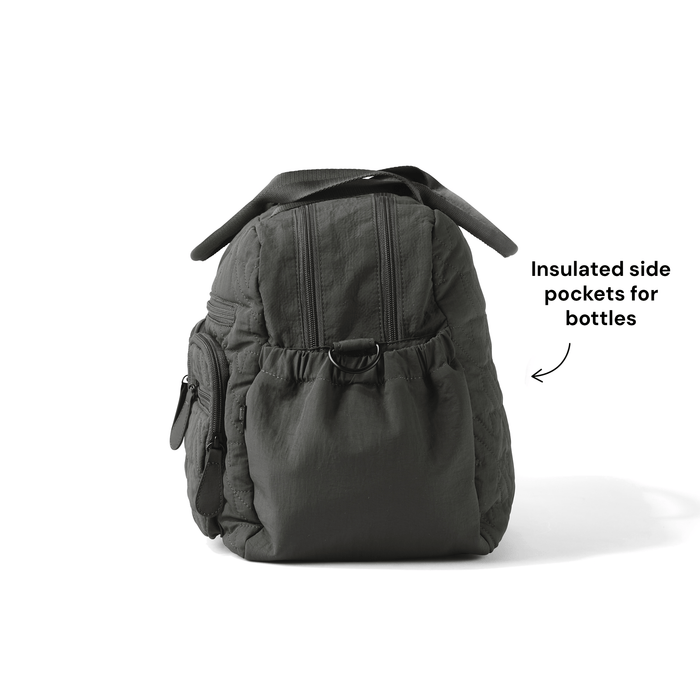 Carry All Nappy Bag - Olive Houndstooth Quilt
