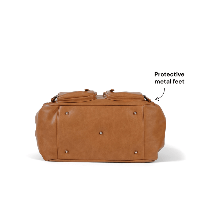 Carry All Nappy Bag - Tan Vegan Leather